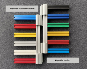 farbige Aluminiumprofile